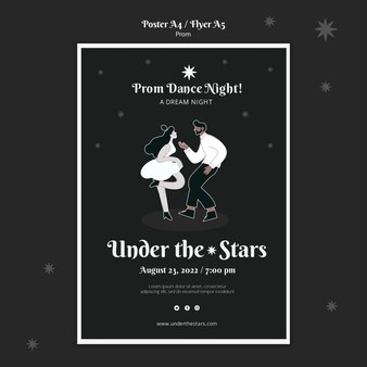 Black and white prom print template