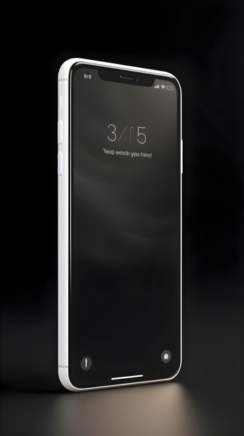 Black and white smartphone on a black background 3d rendering