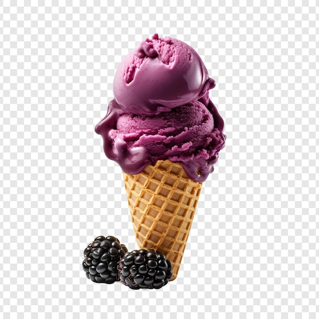 Free PSD blackberry cheesecake ice cream isolated on transparent background