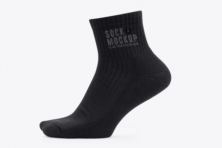 Premium PSD | Blank black socks mockup