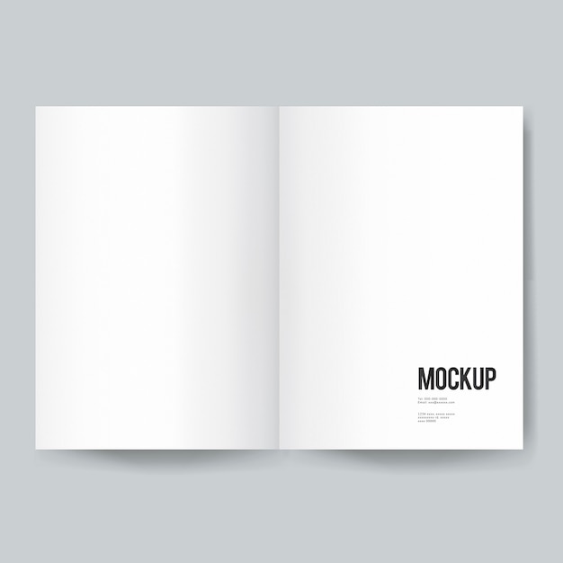 Free PSD blank book or magazine template mockup