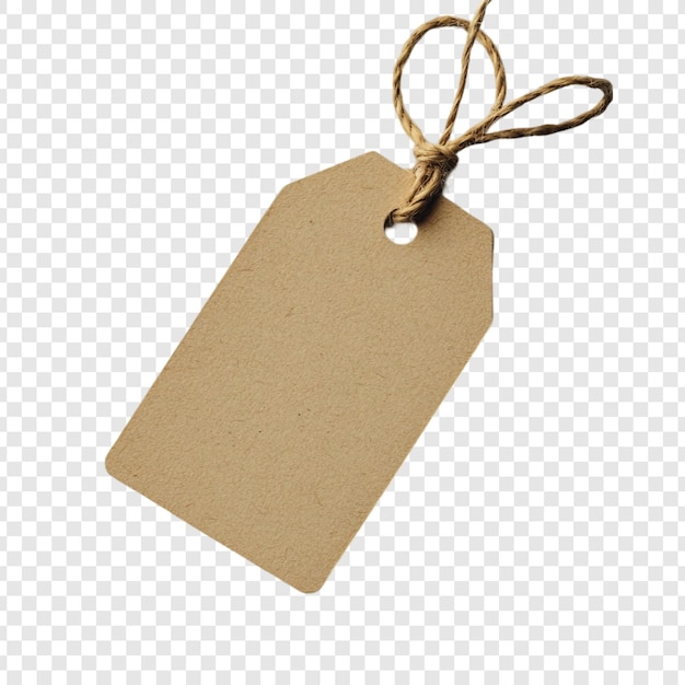 blank brown kraft paper gift tag with jute twine