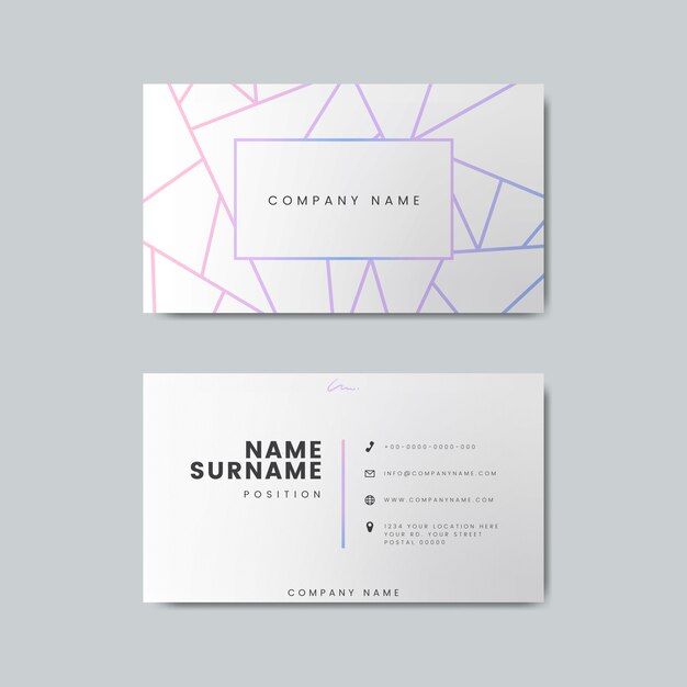 Blank business card design mockup