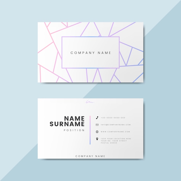 Free PSD blank business card design mockup