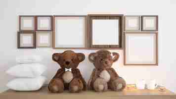 Free PSD blank frames with teddy bears and candles