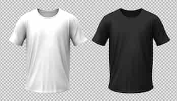 Бесплатный PSD Пустой изолированный шаблон вида спереди белой и черной футболки
