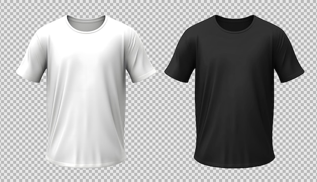 Blank White and Black Tshirt Front View Template Free PSD Download