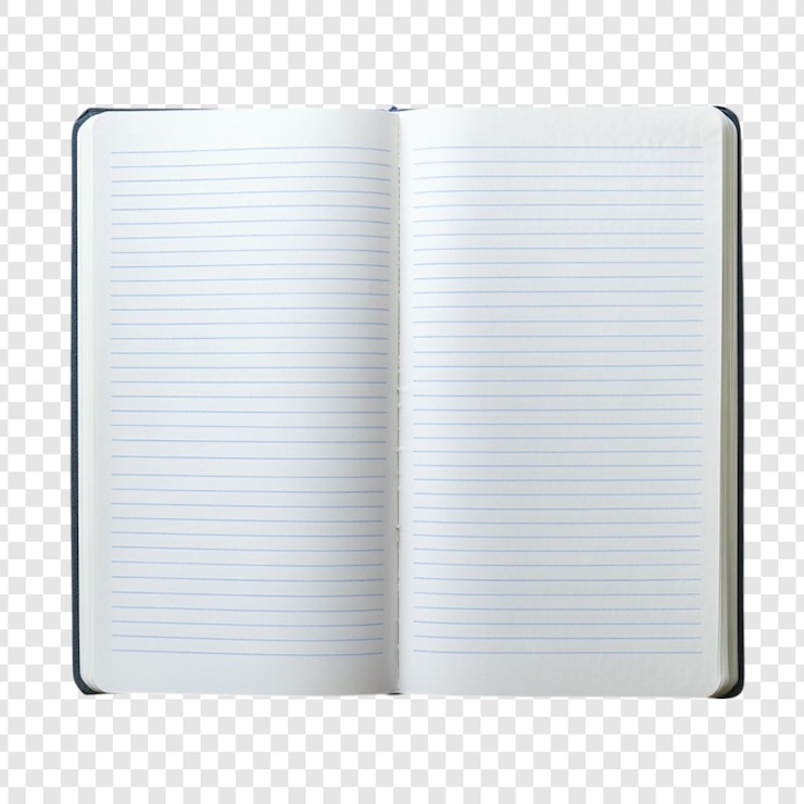 Free PSD blank lined notebook open ready for notes and ideas