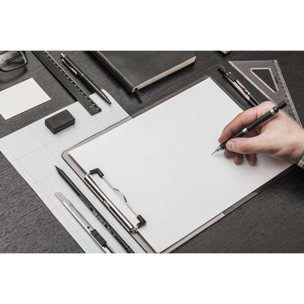 Free PSD blank page mock up design