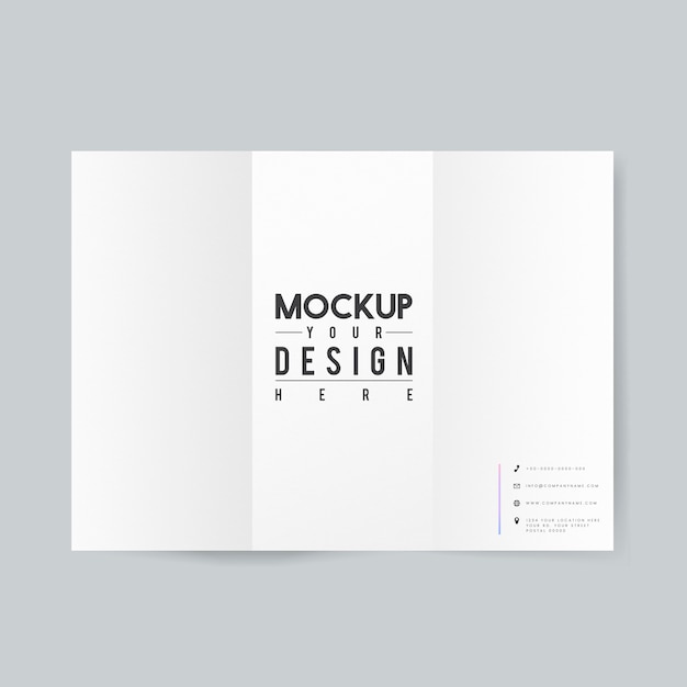 Blank paper brochure template mockup