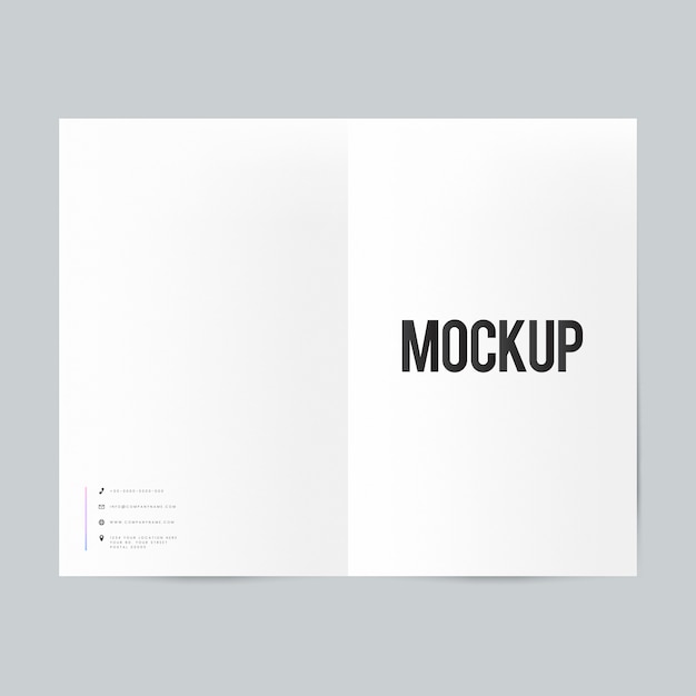 Blank paper brochure template mockup