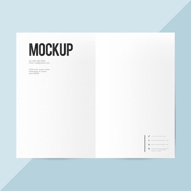 Blank paper brochure template mockup