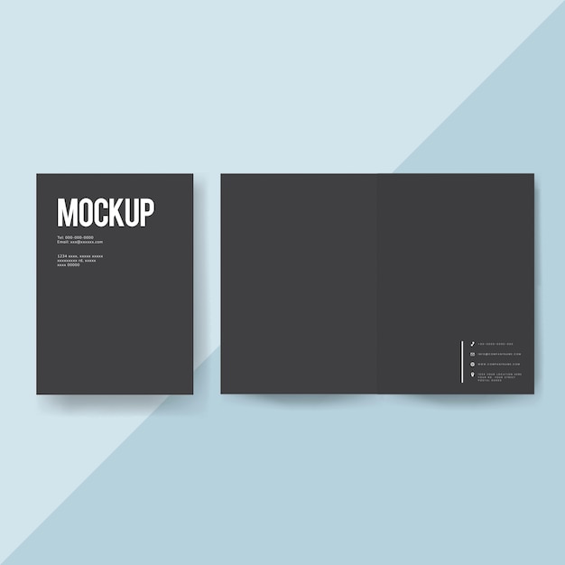 presentation folder Free PSD blank paper brochure template mockup