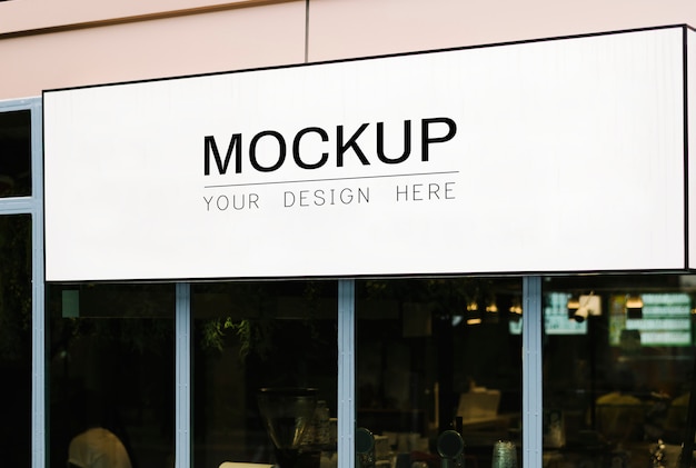 Blank rectangle shop sign mockup