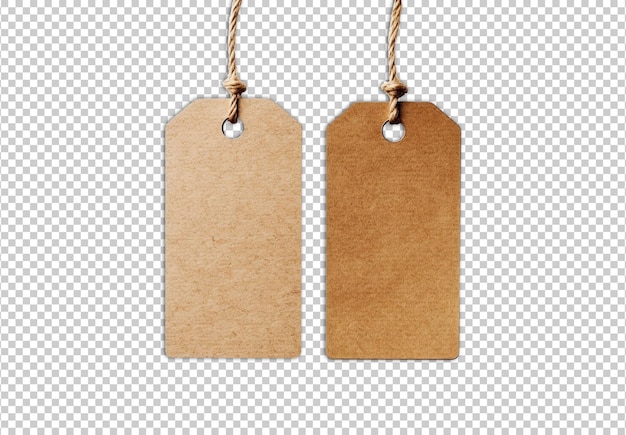 Free PSD blank sales tags isolated on background