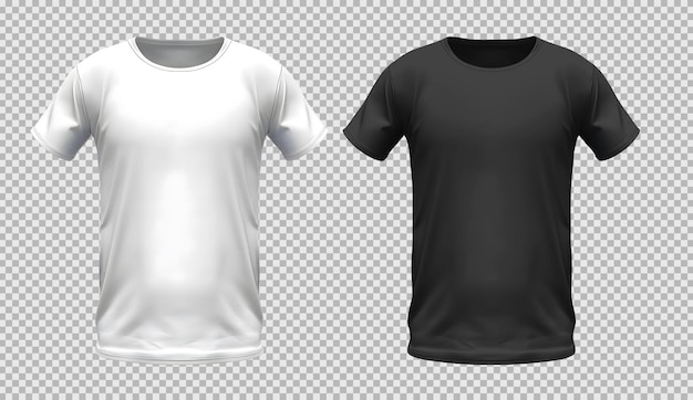 무료 PSD 빈 흰색과 검은색 티셔츠 전면 보기 템플릿