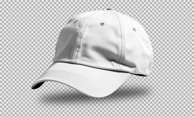 Free PSD blank white cap isolated on transparent background