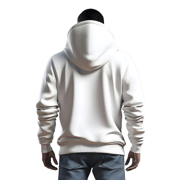 Free PSD blank white sweatshirt mockup 3d rendering isolated on white background