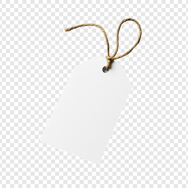 blank white tag with jute twine