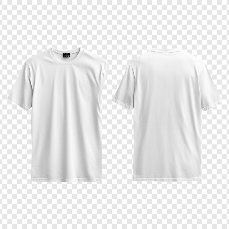 Blank White TShirt Mockup Front and Back Views
