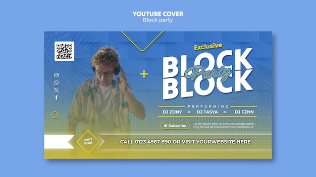 Free PSD block party template design