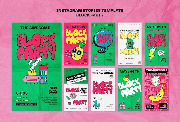 Block party template design