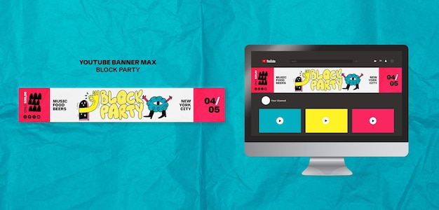 Free PSD block party template design