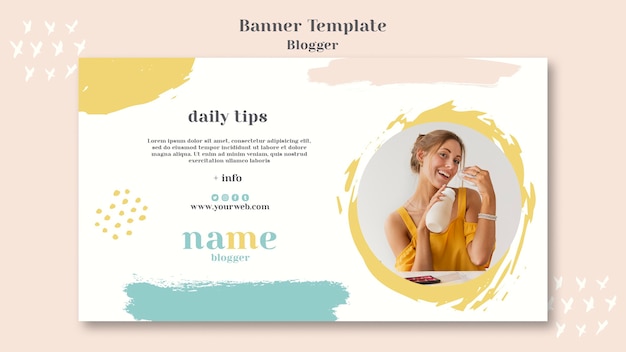 PSD gratuito stile di banner concetto di blogger