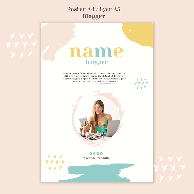 Blogger concept poster design