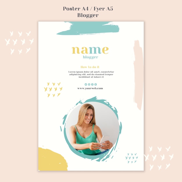 Free PSD blogger concept poster template