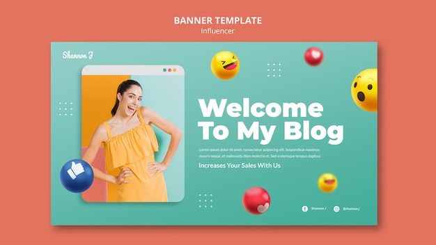 Free PSD blogger horizontal banner template