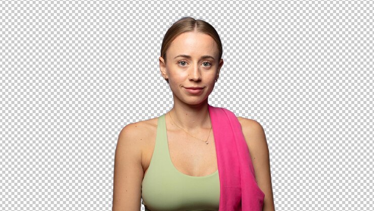 Free PSD blonde pretty fitness teacher woman