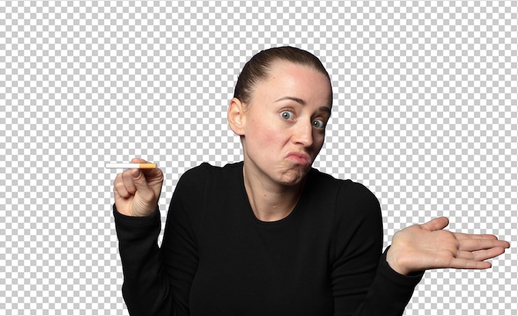 मुफ़्त PSD blonde young pretty woman with a cigarette