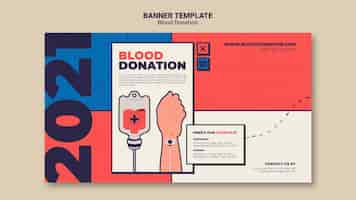 PSD gratuito disegno del modello di banner per la donazione di sangue