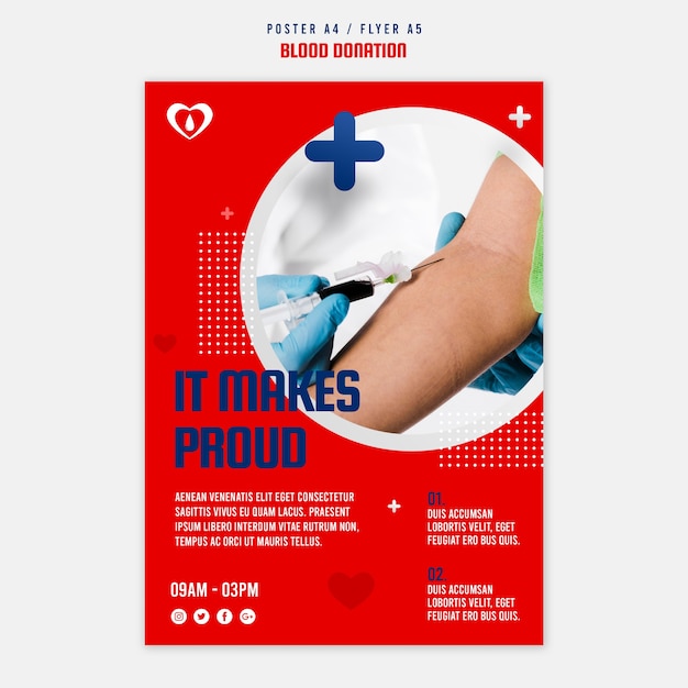 Free PSD blood donation flyer template