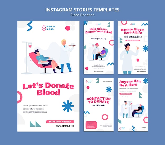 Blood donation instagram story design template