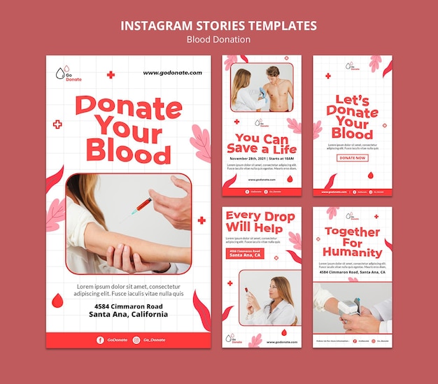 Шаблон оформления истории донорства крови instagram