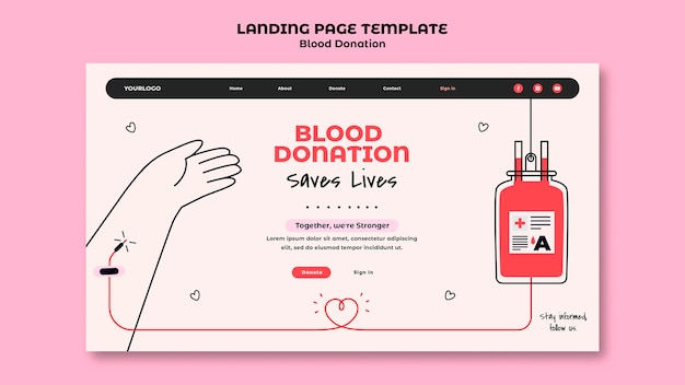 Blood donation landing page