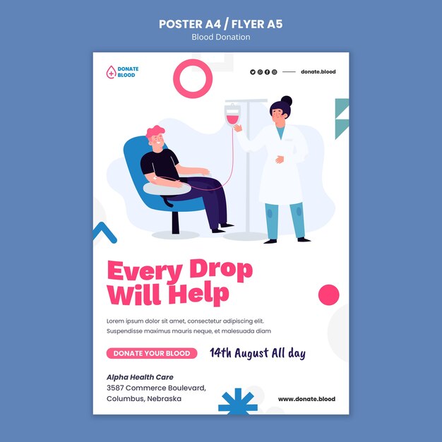 blood donation poster design template