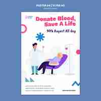 PSD gratuito modello di progettazione del poster della donazione di sangue