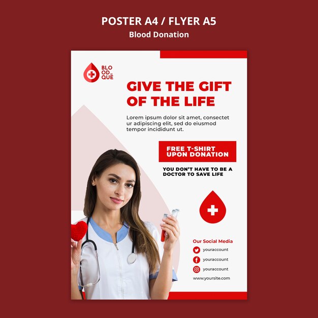 Blood donation poster template