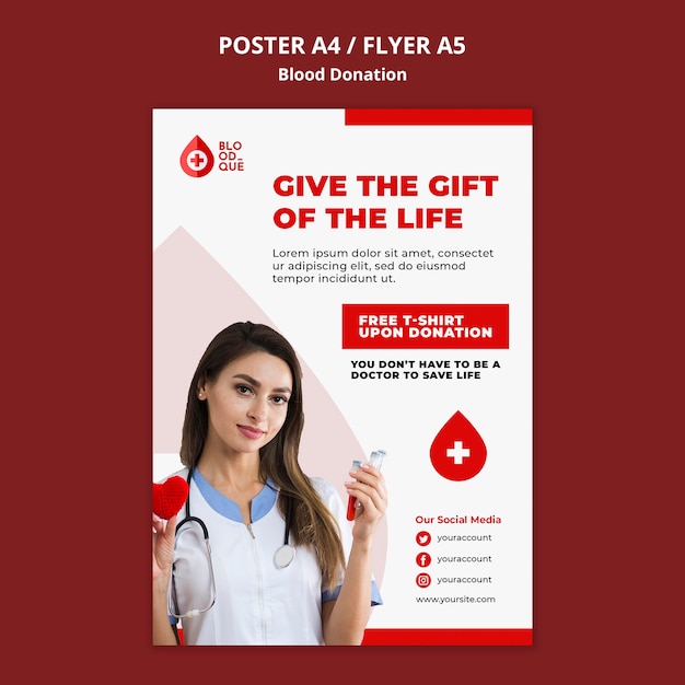 Blood donation poster template