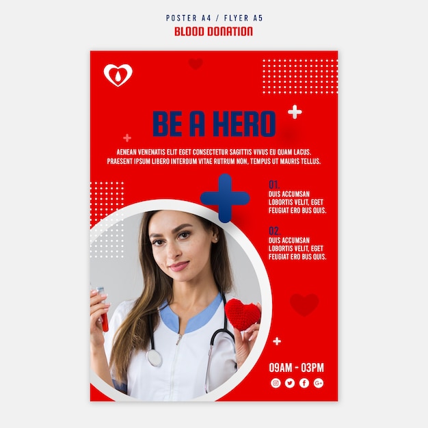 Blood donation poster template