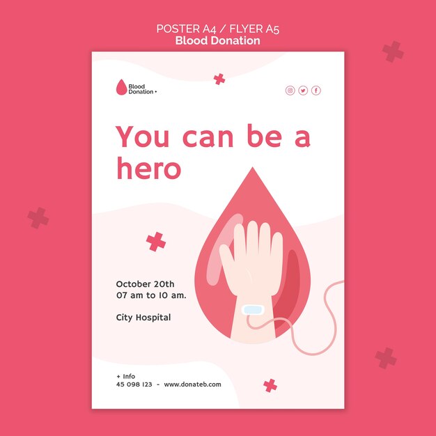 Blood donation print template illustrated