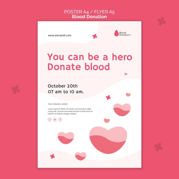 Blood donation print template illustrated
