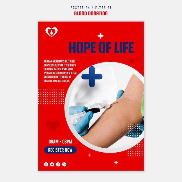 Blood donation register poster