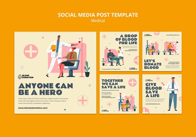 Blood donation social media post template