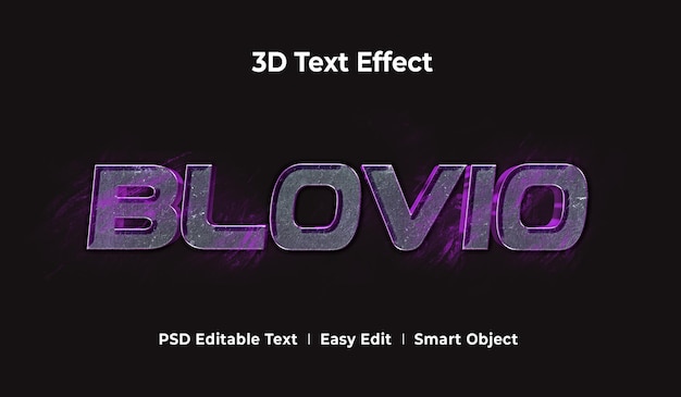Шаблон мокапа с эффектом стиля 3d-текста blovio премиум Premium Psd