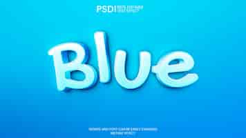 Free PSD blue 3d text effec