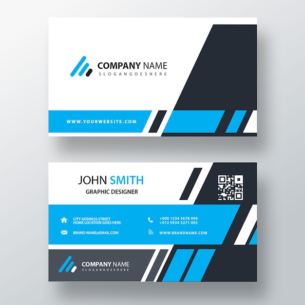 Blue abstract business card template – free PSD, download for PSD, free to download, download free PSD